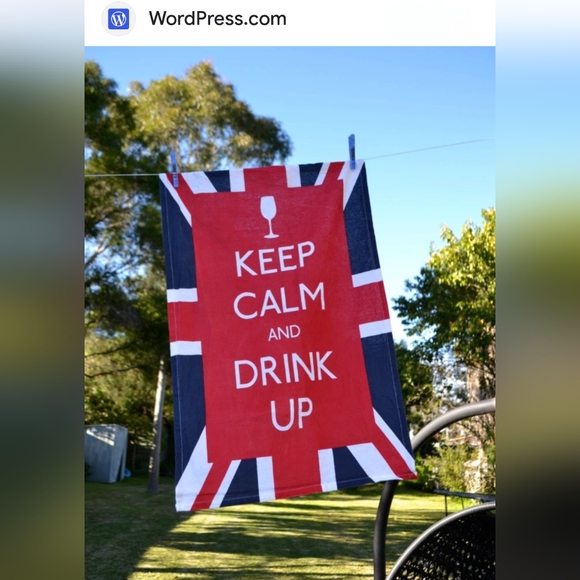 Keep Calm and Drink Up Union Jack Tea Towel UK British Britain Flag Wine Kitchen - Picture 3 of 9